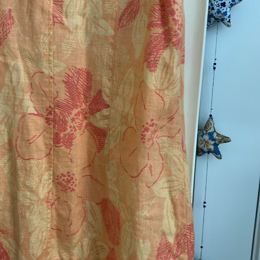 SO Blue Sigrid Olson Floral Sleeveless Dress - Orange and Pink 8 - Picture 2 of 4